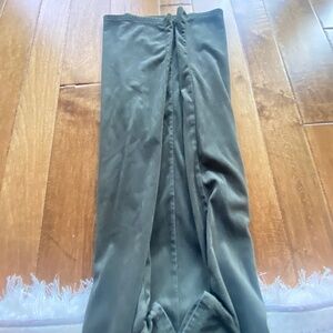 Green suede T-shirt dress